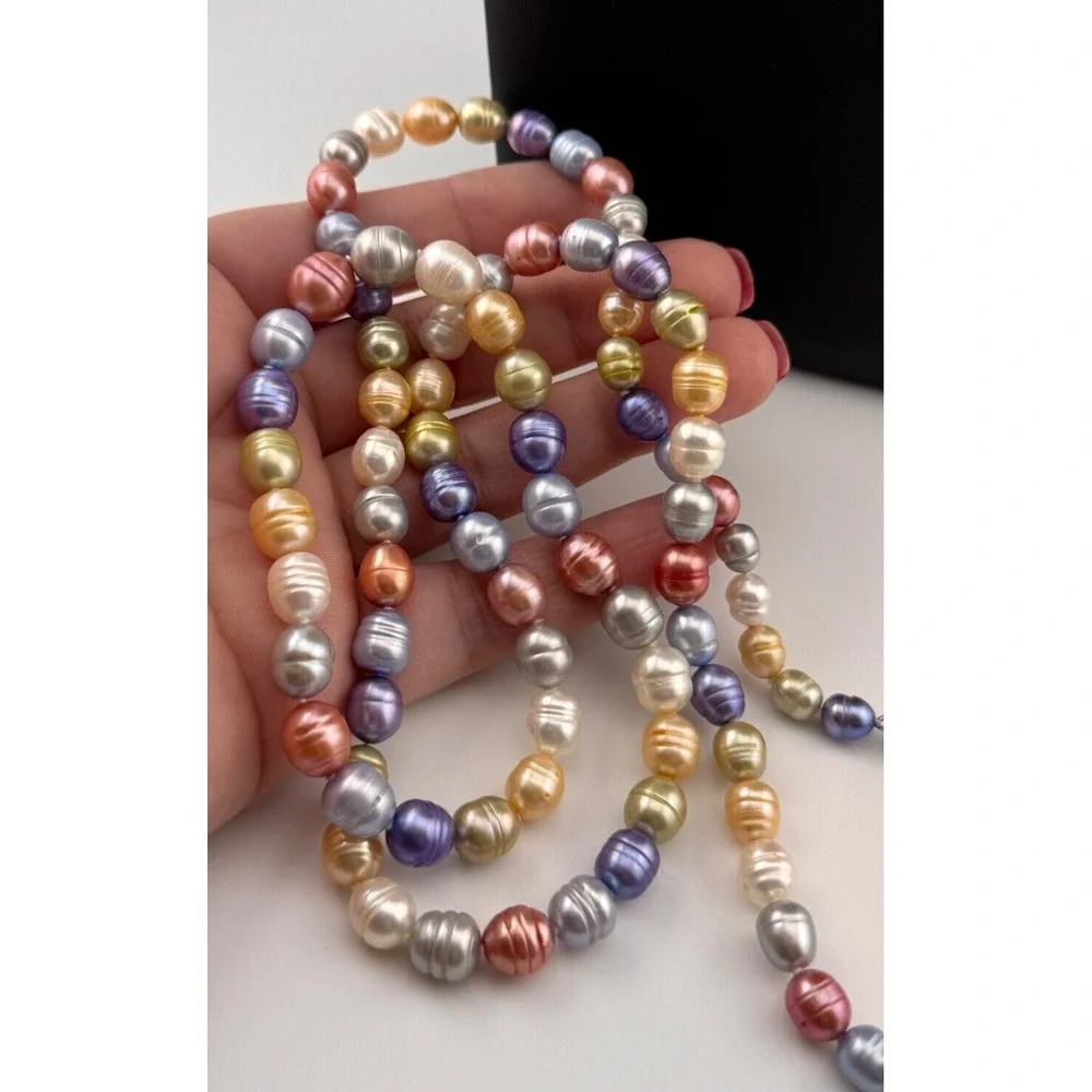 36” Multicolor Cultured Pearl Necklace 925 Sterling Silver Wildflower‎ Honora
